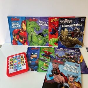 Marvel meReader Story Reader 8 Book set + Audio Reading Electronic Pad